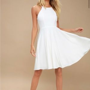 Lulu’s irresistible charm white midi dress. Size small.